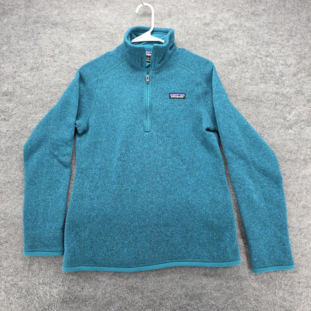 Patagonia Pullover Womens Medium Teal Better Sweater 1/4 Zip Fleece STY25617
